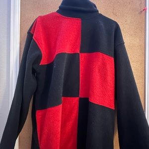 vintage red and black checkered turtle neck!!